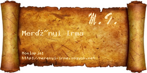 Merényi Irma névjegykártya