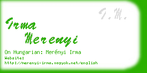 irma merenyi business card
